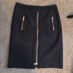 Tory Burch Navy Zipper Skirt